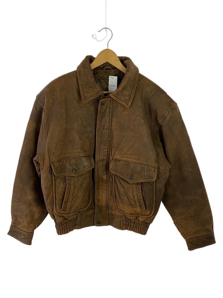 Leather Jacket Blouson/L/Sheep Leather/Brw/Plain 3499