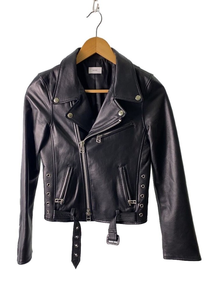 Nine Double Riders Jacket/O/Sheep Leather/Blk/Plain/901510807 51801