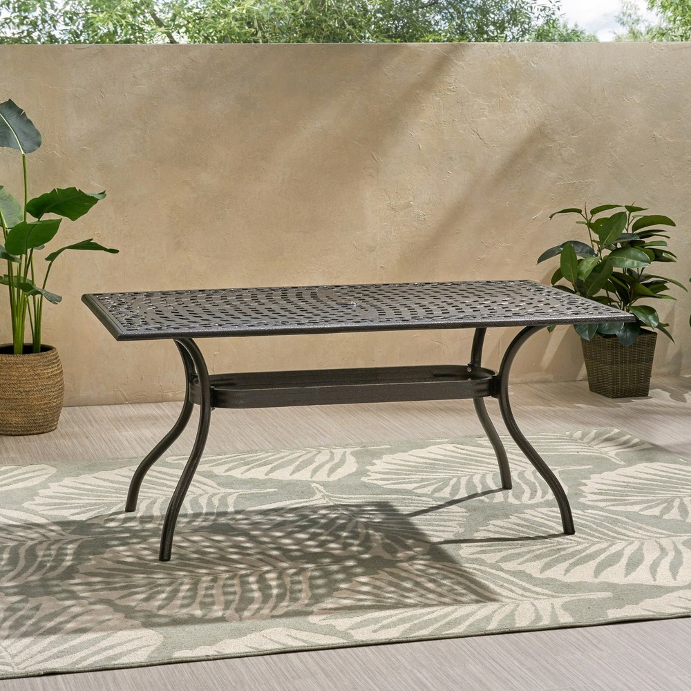 Honolulu Outdoor Aluminum Rectangular Dining Table for Traditional Settings