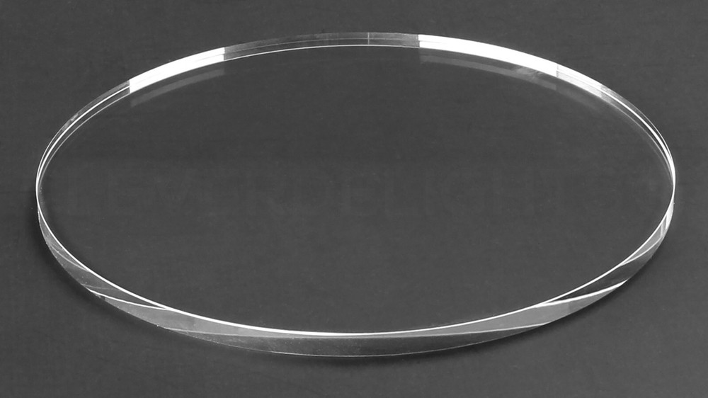 4 Inch Round Glass Tiles - 2 Flat Sides - Clear Transparent 4