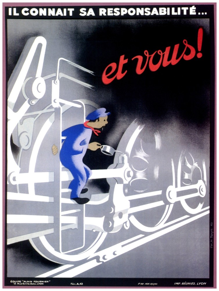Decor Railroad Poster. IL Connait sa resposabilite. Graphic Art Design 1546