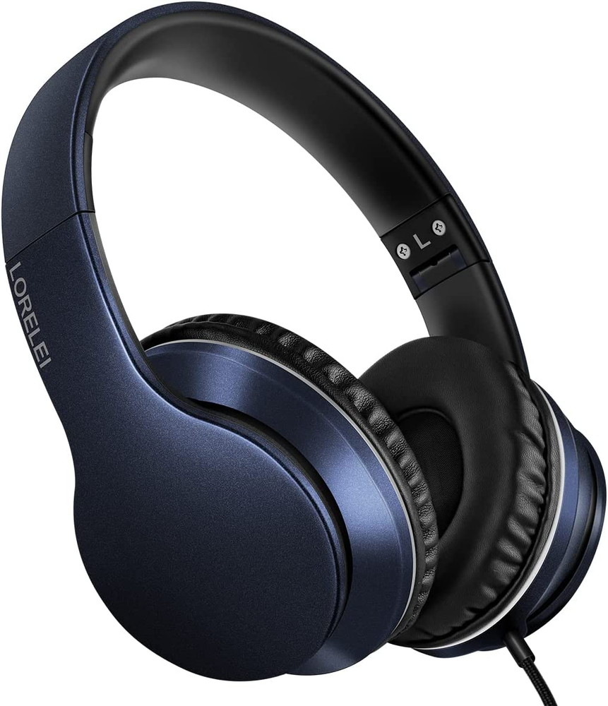 Over-Ear Headphones with Microphone Lightweight Foldable & Portable Stereo Bass