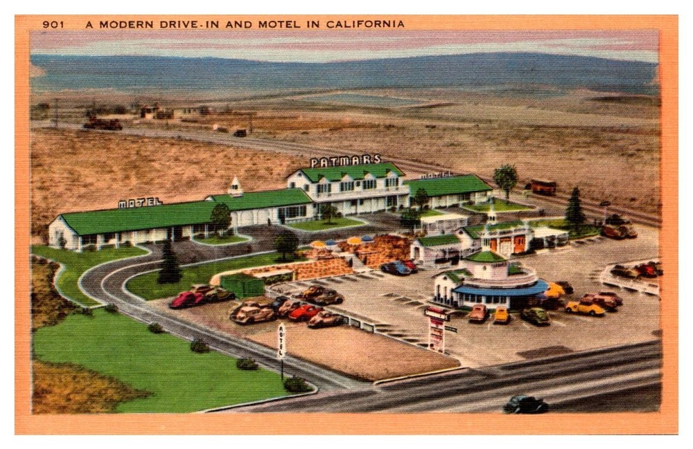 1940s Patmars Modern Drive-In & Motel El Segundo California Vintage Postcard