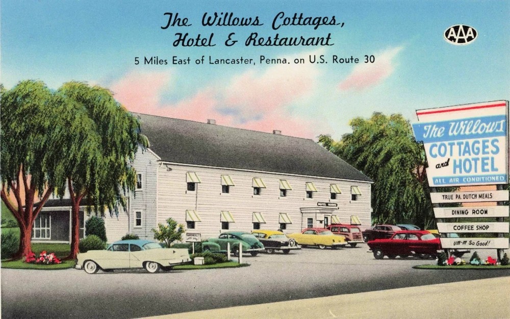 The Willows Cottages, Hotel & Restaurant - Lancaster Pennsylvania PA - Postcard