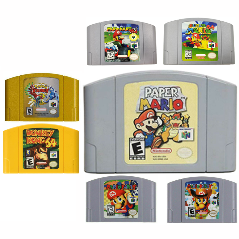 N64 Console SUPER MARIO DONKEY KONG POKEMON STADIUM 2 Paper 64 KART for Nintendo