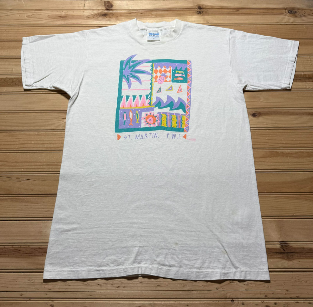 Vintage 1988 St. Martin French West Indies Caribbean Tourist Souvenir Shirt - XL
