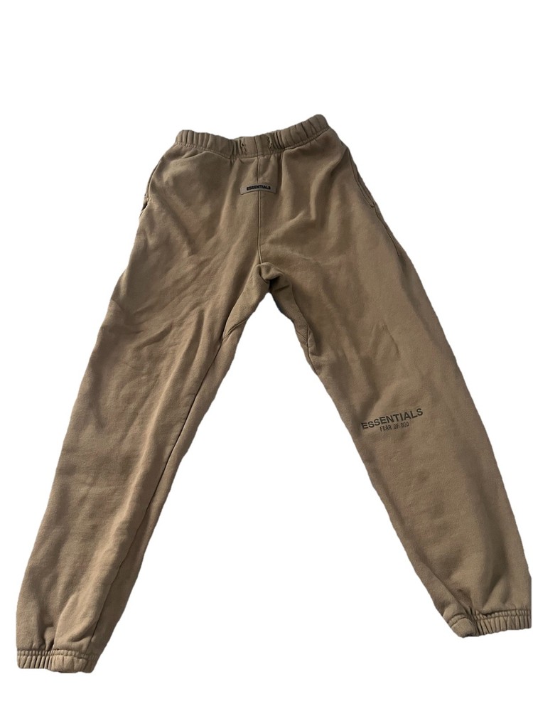 Essentials Fear of God Brown Men's Cotton Sweatpants XS Cuffed Pockets