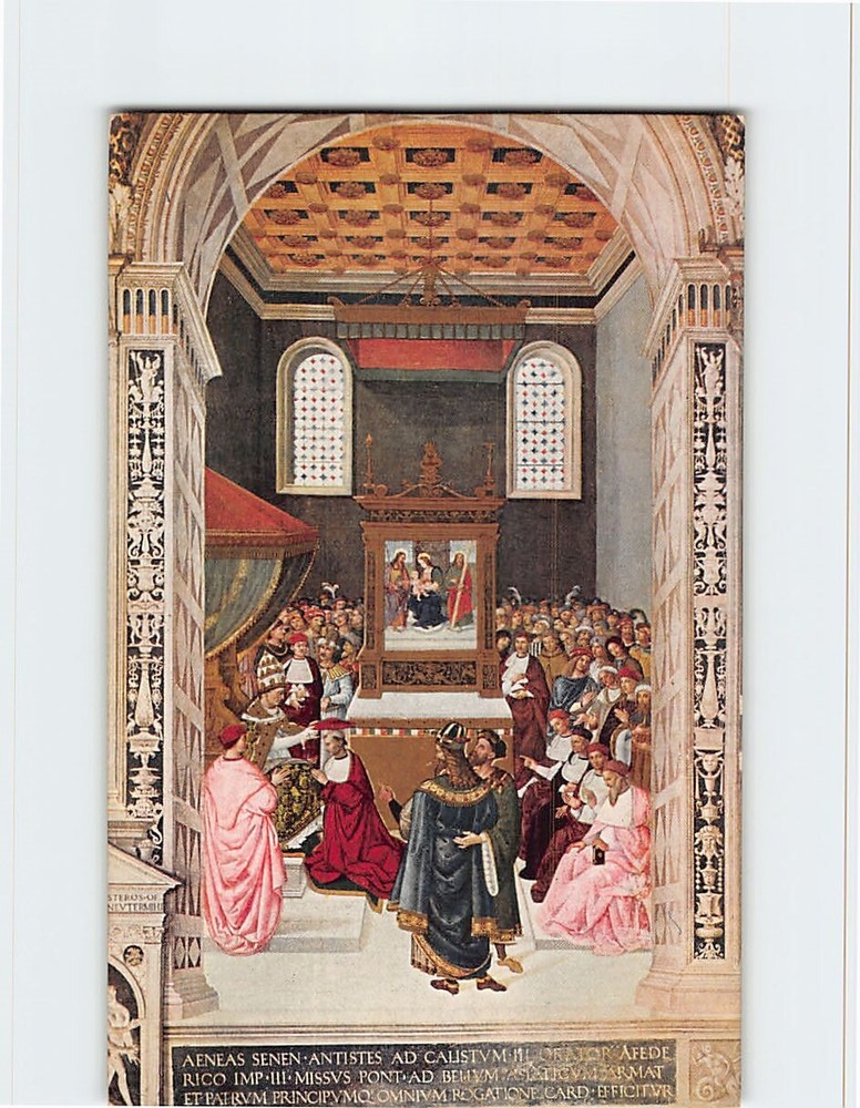 Postcard Siena Libreria del Duomo Pinturicchio- Enca Piccolomini Italy