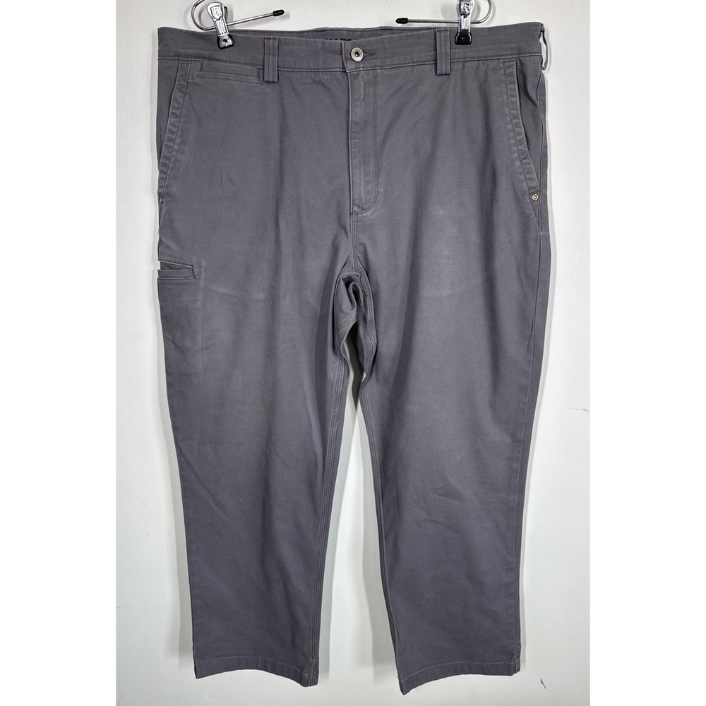 Duluth Trading Flex Ballroom Khakis Pants Mens 38x30 Gray Relaxed Fit Stretchy