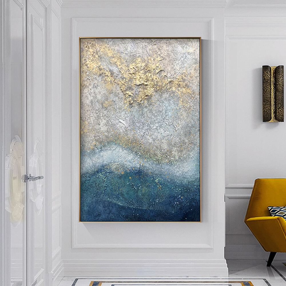 Pintura pintada a mano pintura al óleo abstracta textura gruesa óleo sobre lienzo arte de pared