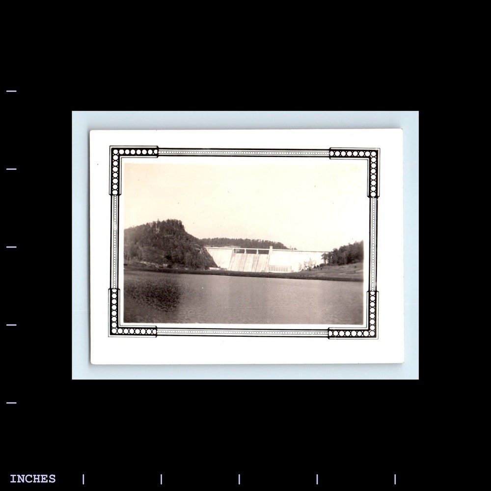 Old Vintage Photo LANDSCAPE LAKE RESERVOIR SPILLWAY DAM