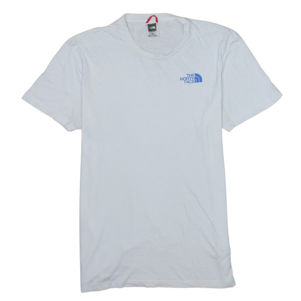 The North Face Mens T Shirt White Blue Logo Cotton Crew Neck Lightweight Tee S