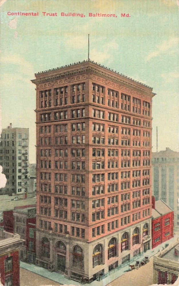 Baltimore Maryland, Continental Trust Building, Vintage Postcard