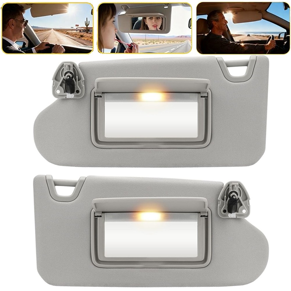 Left Driver Right Passenger Side Sun Visor for Nissan Altima 2013-2018 w/Light