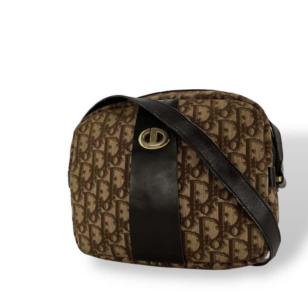Dior Trotter Pattern Logo Shoulder Camera Bag Vintage Designer Purse
