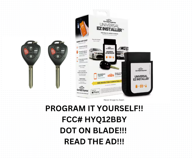 DIY BUNDLE PAIR 2006-2010 TOYOTA CAMRY REMOTE KEY HYQ12BBY DOT CHIP