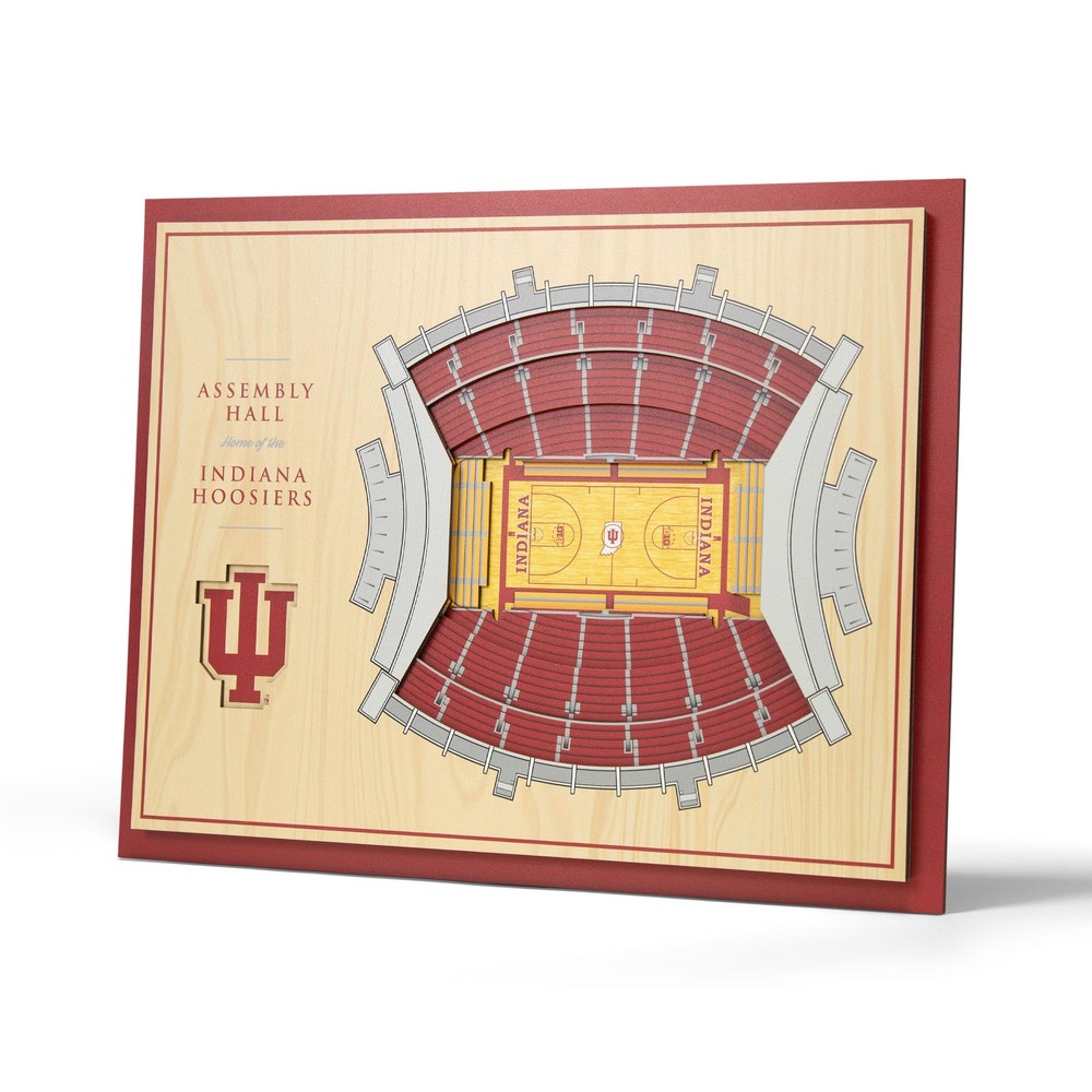NCAA Indiana Hoosiers 5-Layer 3D Stadium Wall Art - Assembly Hall 13 Inch