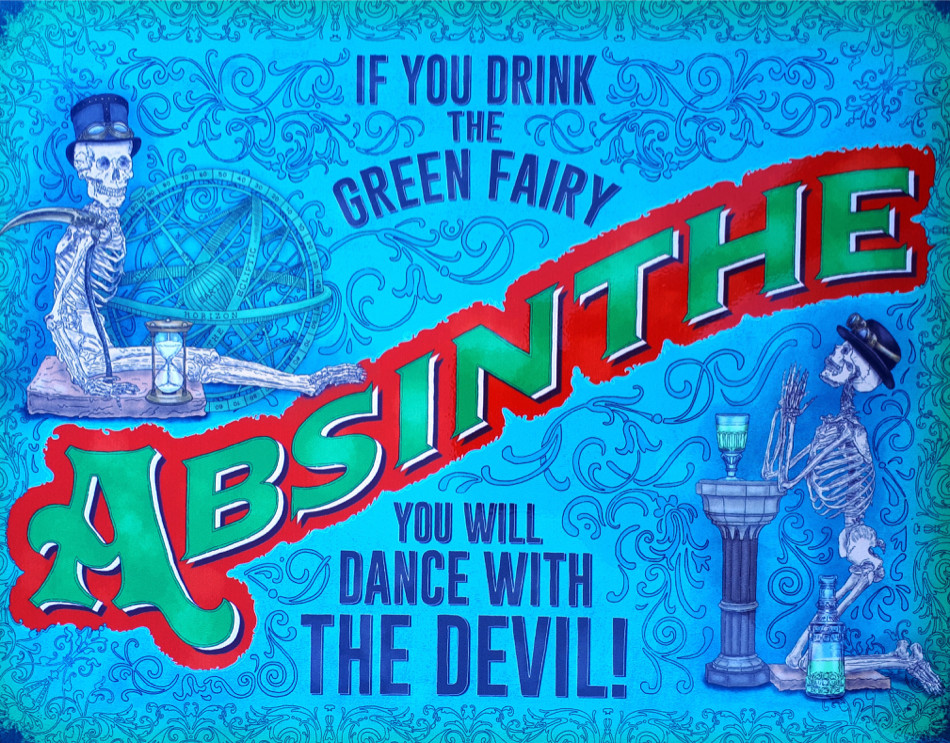 Decoration POSTER print.Absinthe Green Fairy.Home Room interior art wall.6711-image