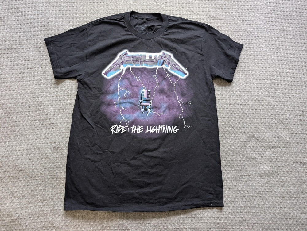 Metallica Shirt Mens Medium Black Ride The Lightning Graphic Metal Band Tee