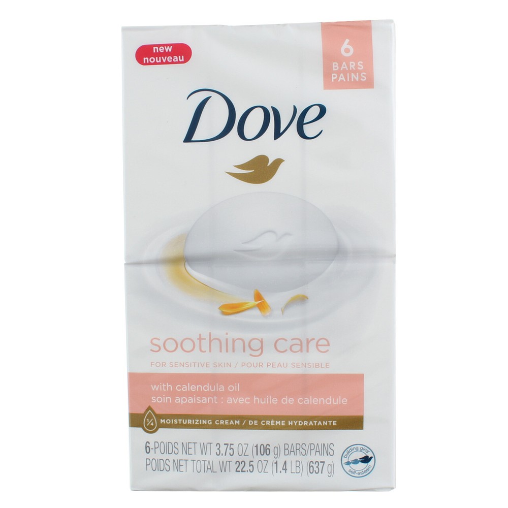 6 Pack Dove Soothing Care Moisturizer Cream Bars, Fragrance Free, 3.75 oz, 6 Ct