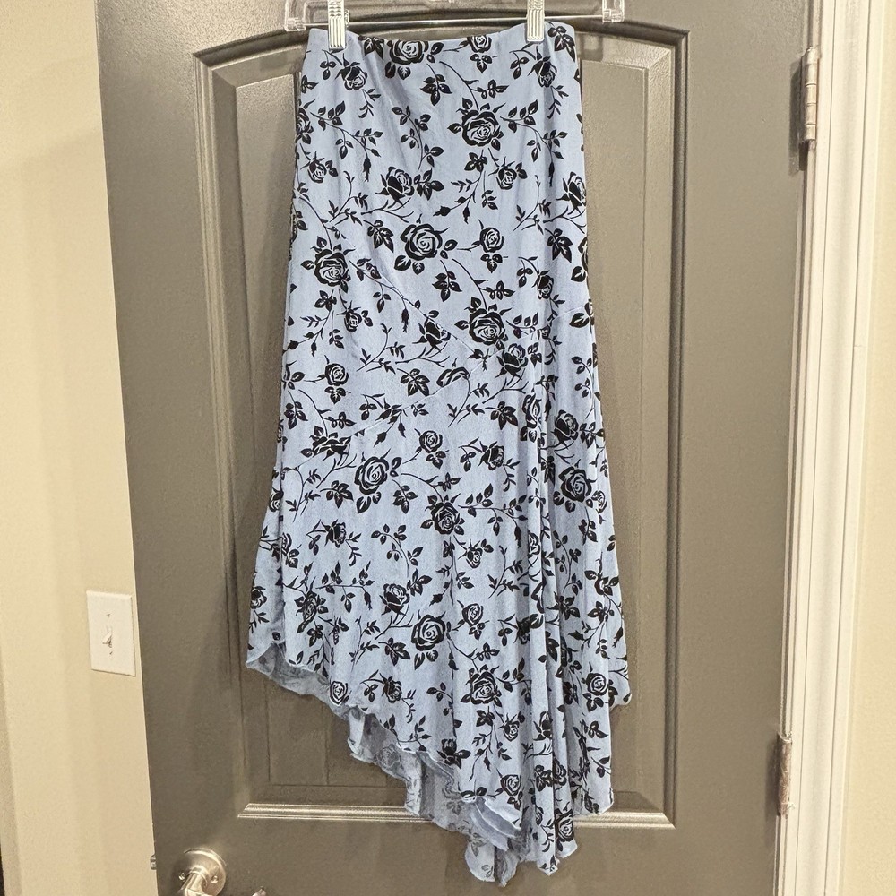 Women’s Small Floral Burnout Skirt Asymmetrical Fairy Whimsical Flowy Y2K 90’s