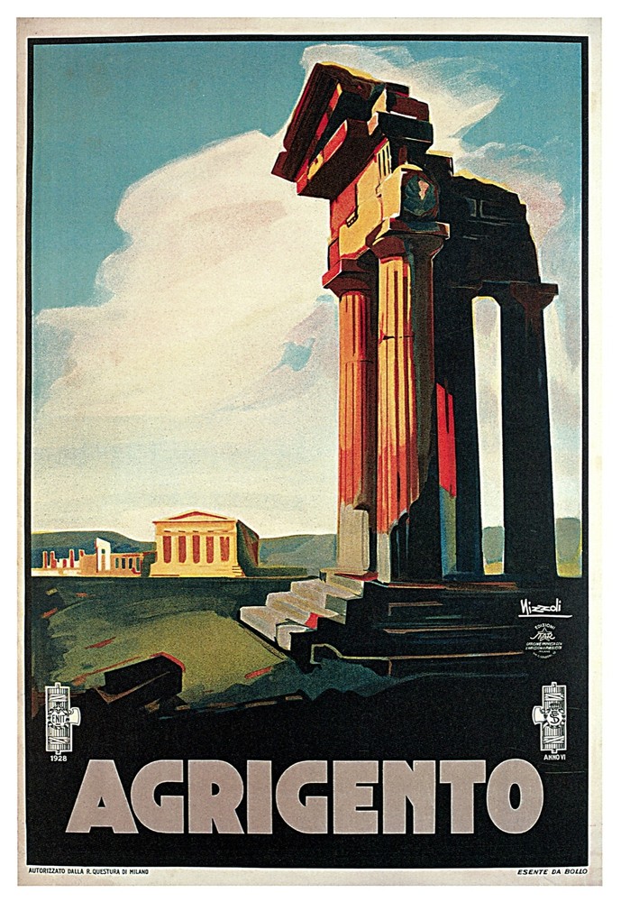 Decor Agriento Travel Poster. Fine Graphic Design. Home Shop Wall Art. 1963