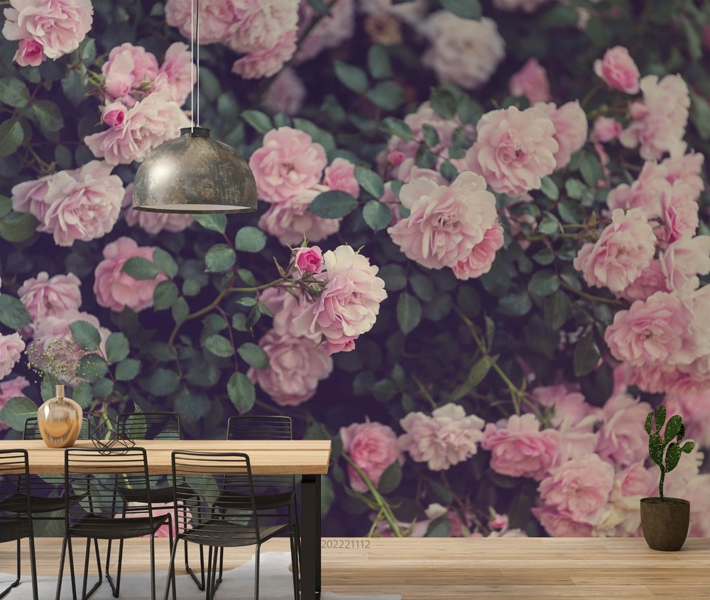 3D Pink Rose Botany Close-up Wall Murals Wallpaper Murals Wall Sticker
