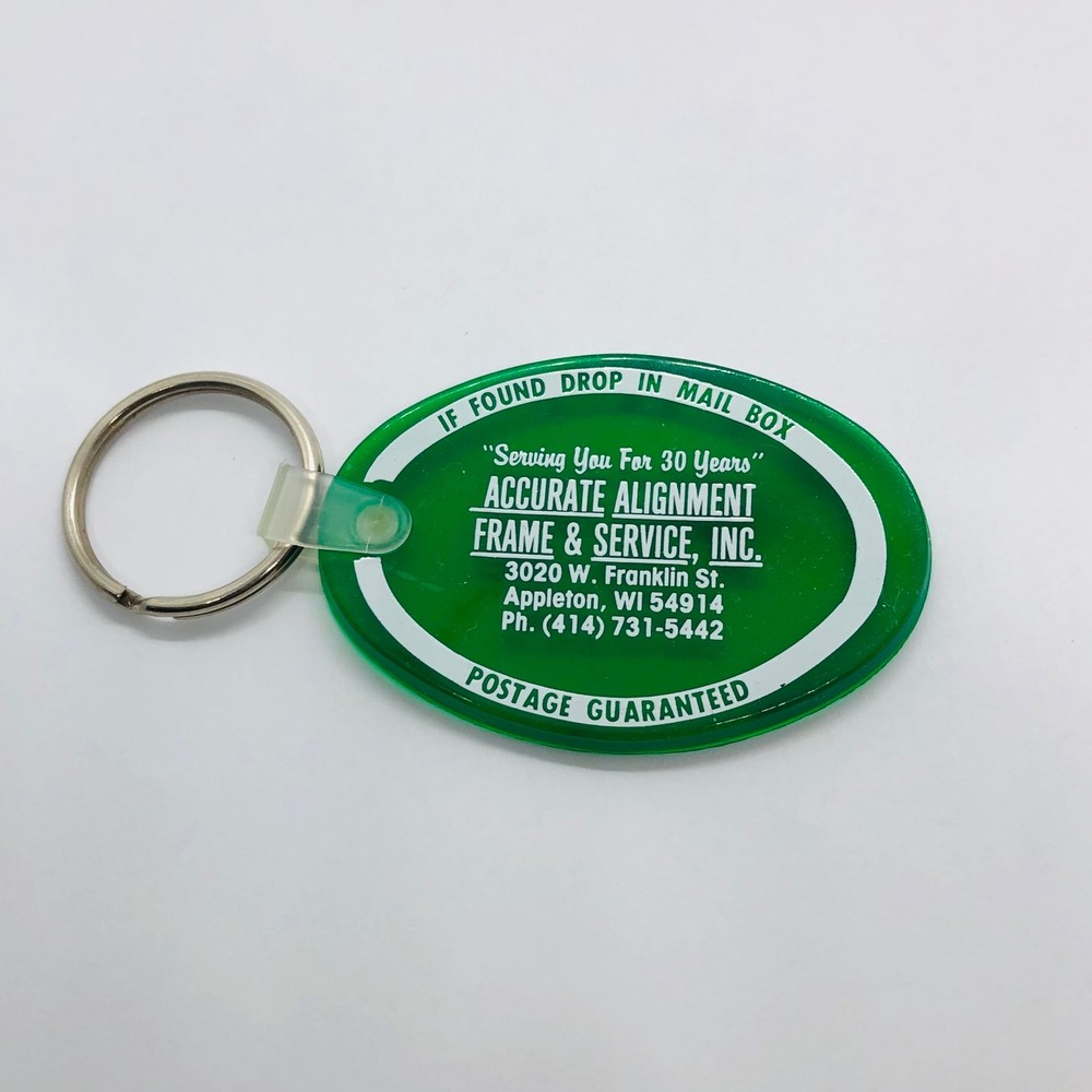 Vintage Accurate Alignment Appleton WI Service Advertising Rubber Keychain  -image