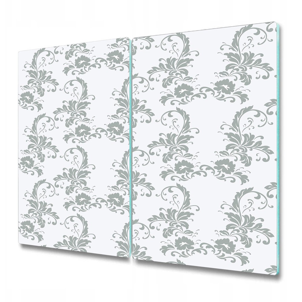 Glass Surface Protector Worktop saver Lily flower ornament grey and white