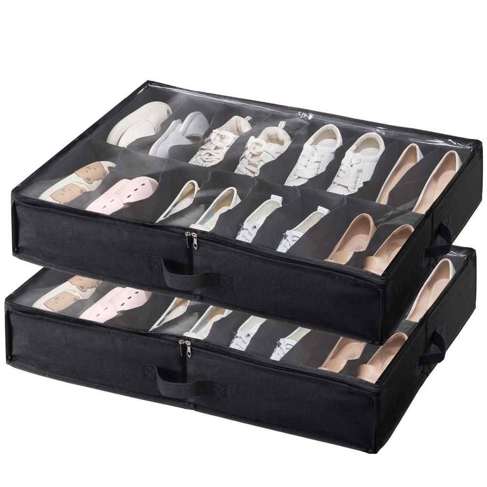 Under Bed Shoe Storage Units Pack of 2 Holds 32 Pairs-image