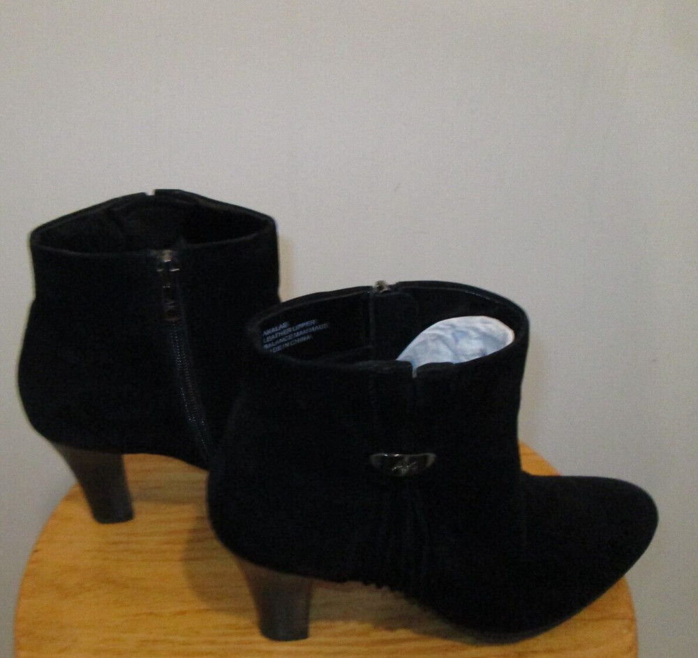 Anne Klein Black Leather Booties Women's 7 M