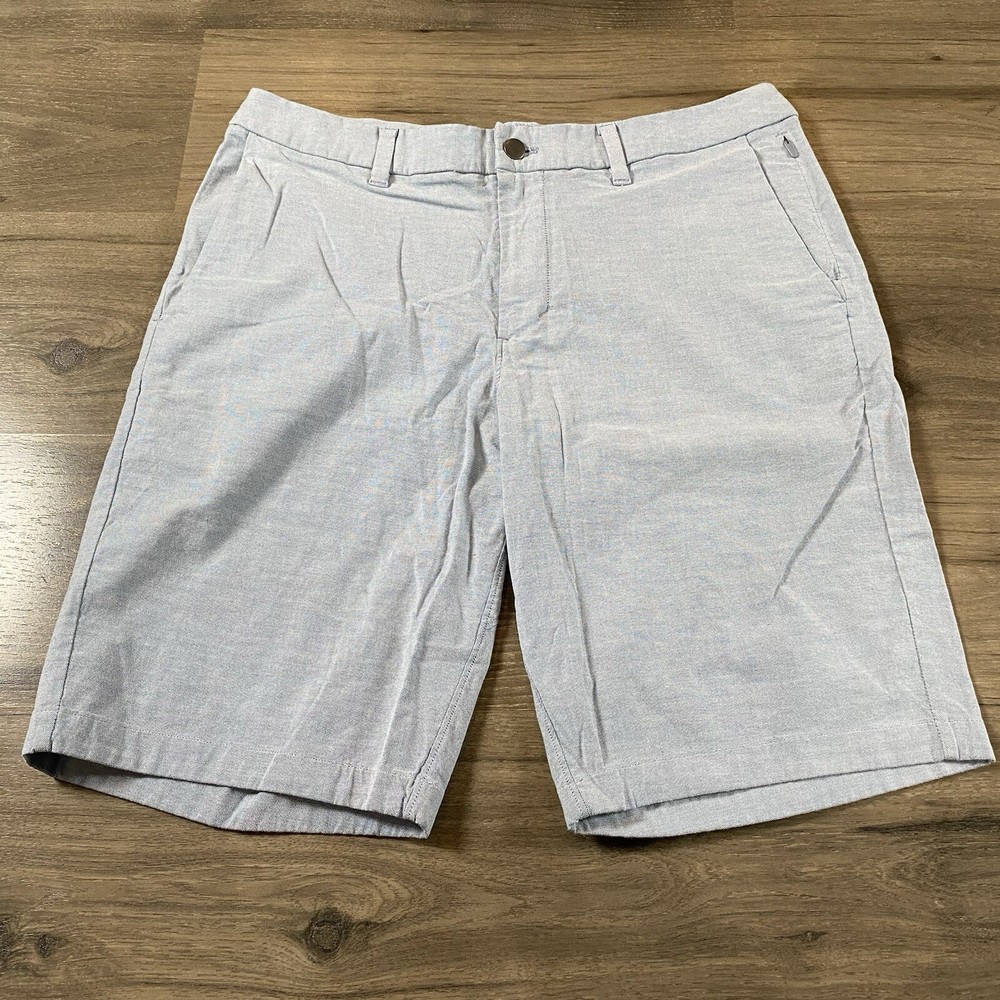 Lululemon Commission Shorts Mens 34 Blue Chino Performance Lightweight Golf EUC
