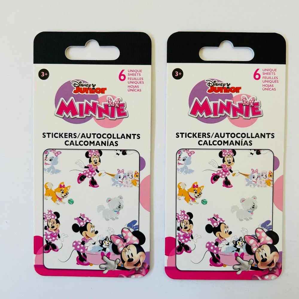 MINNIE MOUSE Disney Jr. stickers by Sandylion 2pk with 12 sheets