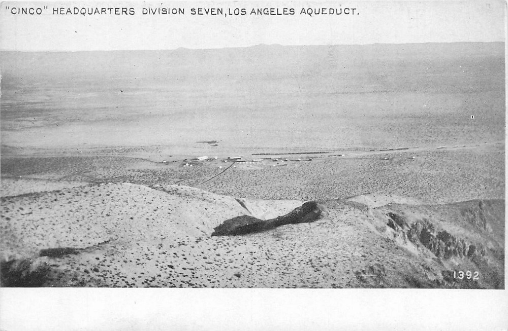 c1910 Los Angeles California Aqueduct Construction occupation  Postcard 26-4107