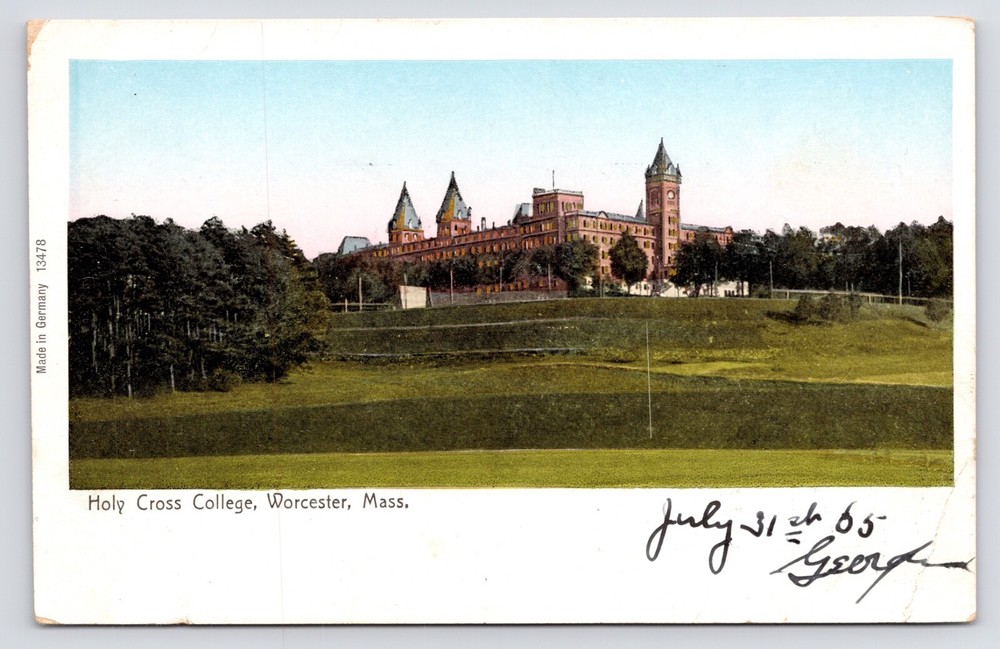 Holy Cross College Campus Exterior Worcester Massachusetts MA UDB 1900s Postcard