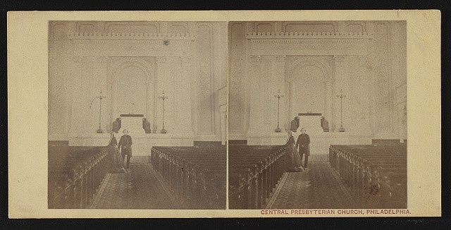 Photo:Philadelphia PA Central Presbyterian Church Interior 1861 Stereoview