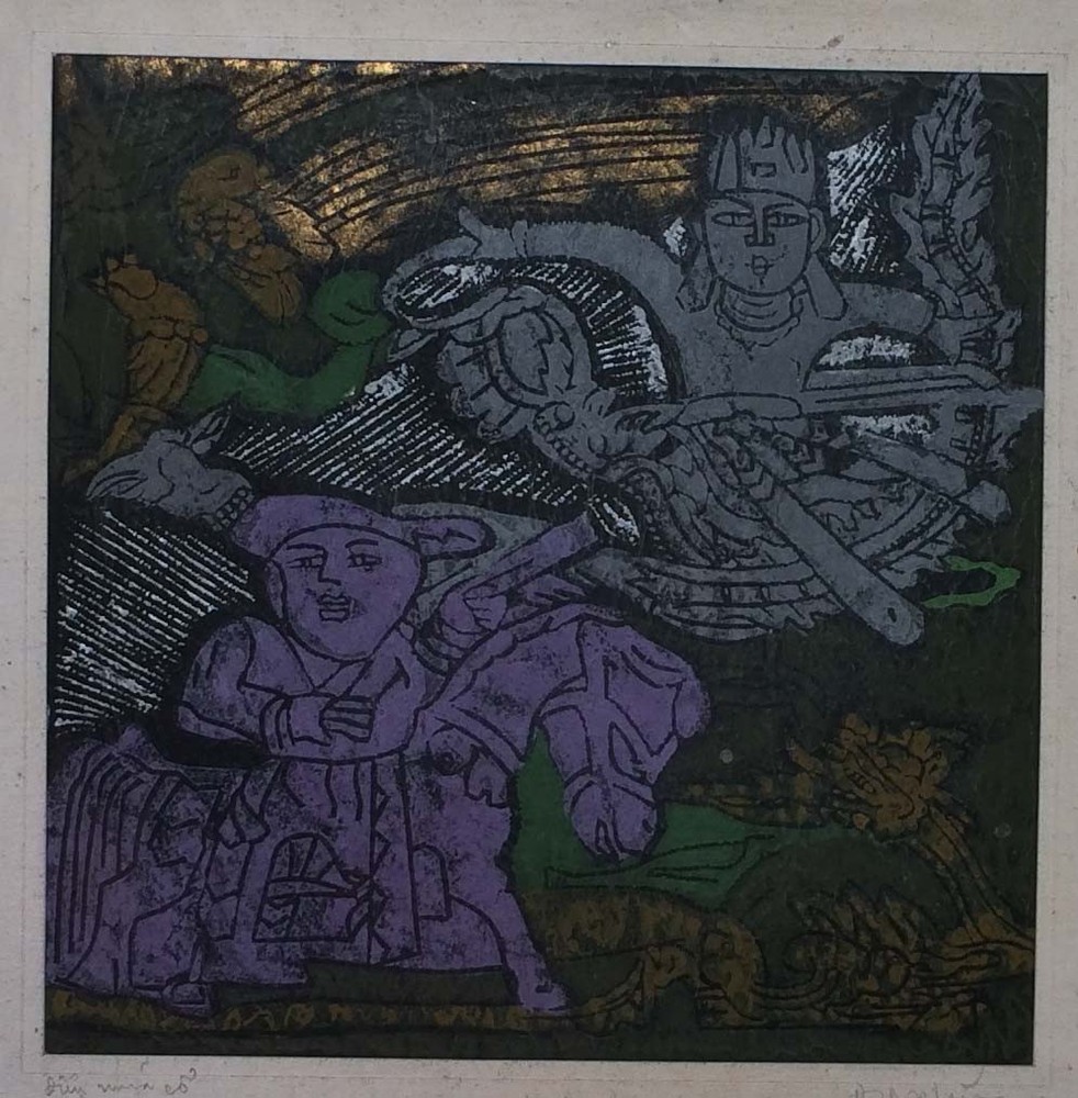 Lien Nguyen Abstract Vietnamese Giong - god rider Graphic painting Art In Heart-image