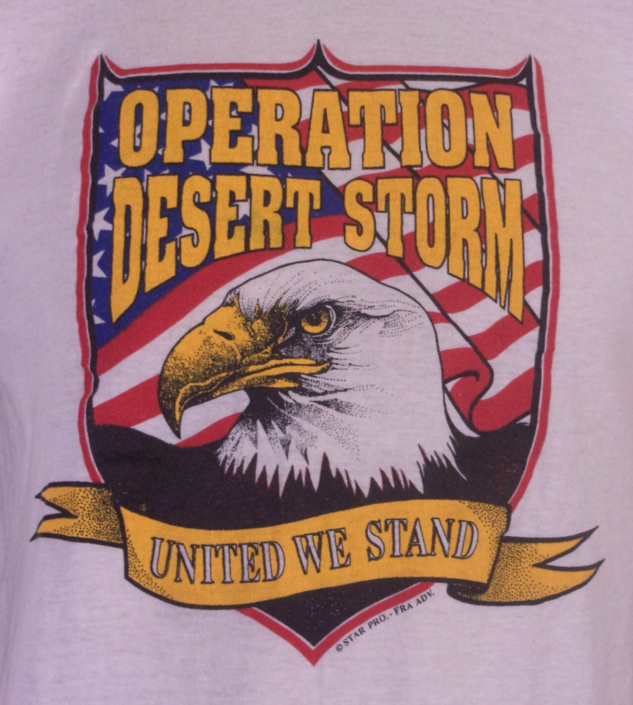 vintage 80s 90s single stitch Operation Desert Storm T-Shirt soft thin SZ L