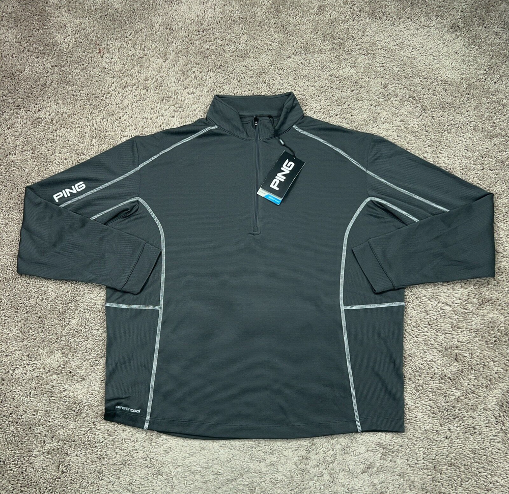 PING Jacket Men Large Gray Performance Sensor Cool Contrast Stitch Pullover Golf