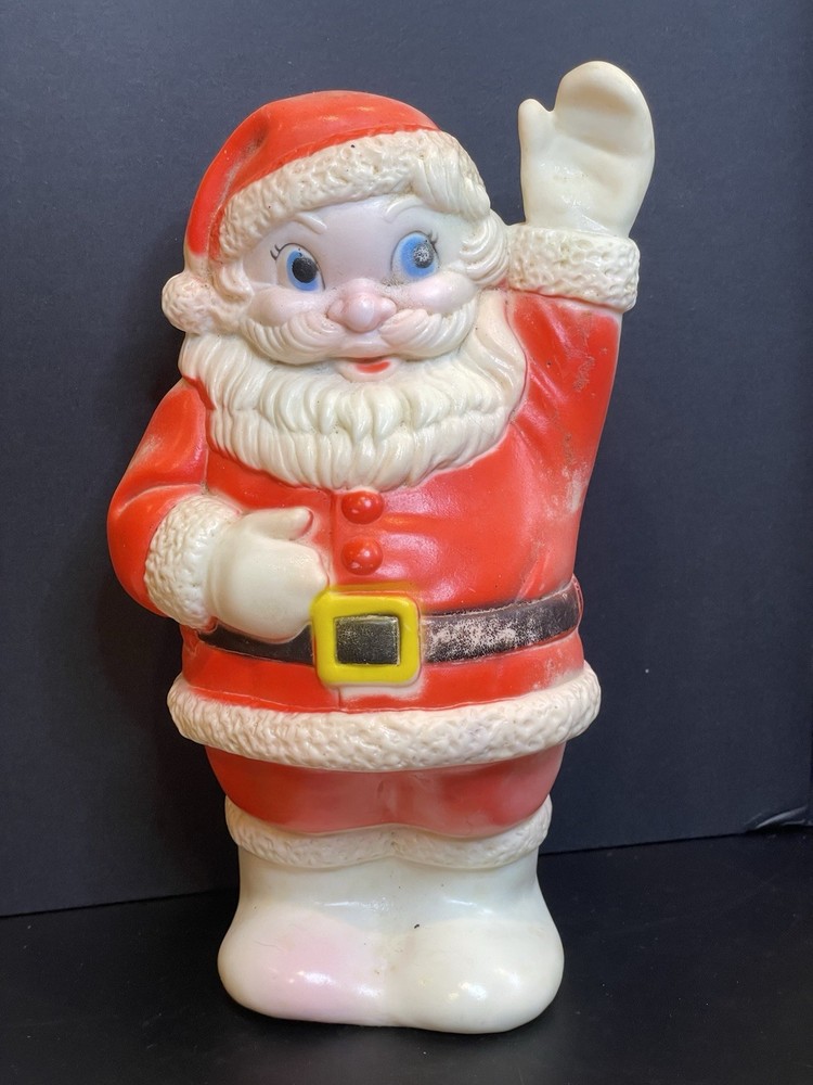 Vintage SANITOY INC Santa Claus Waving Christmas Rubber Toy