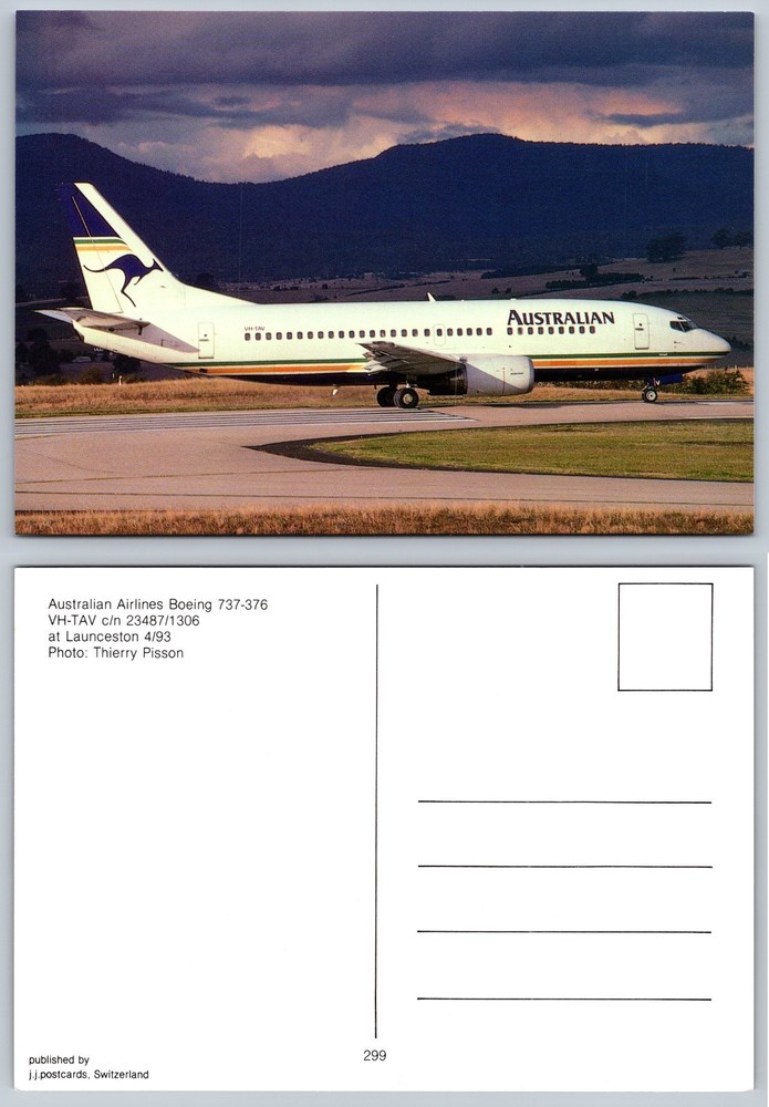 Continental Australian Airlines Boeing Postcard