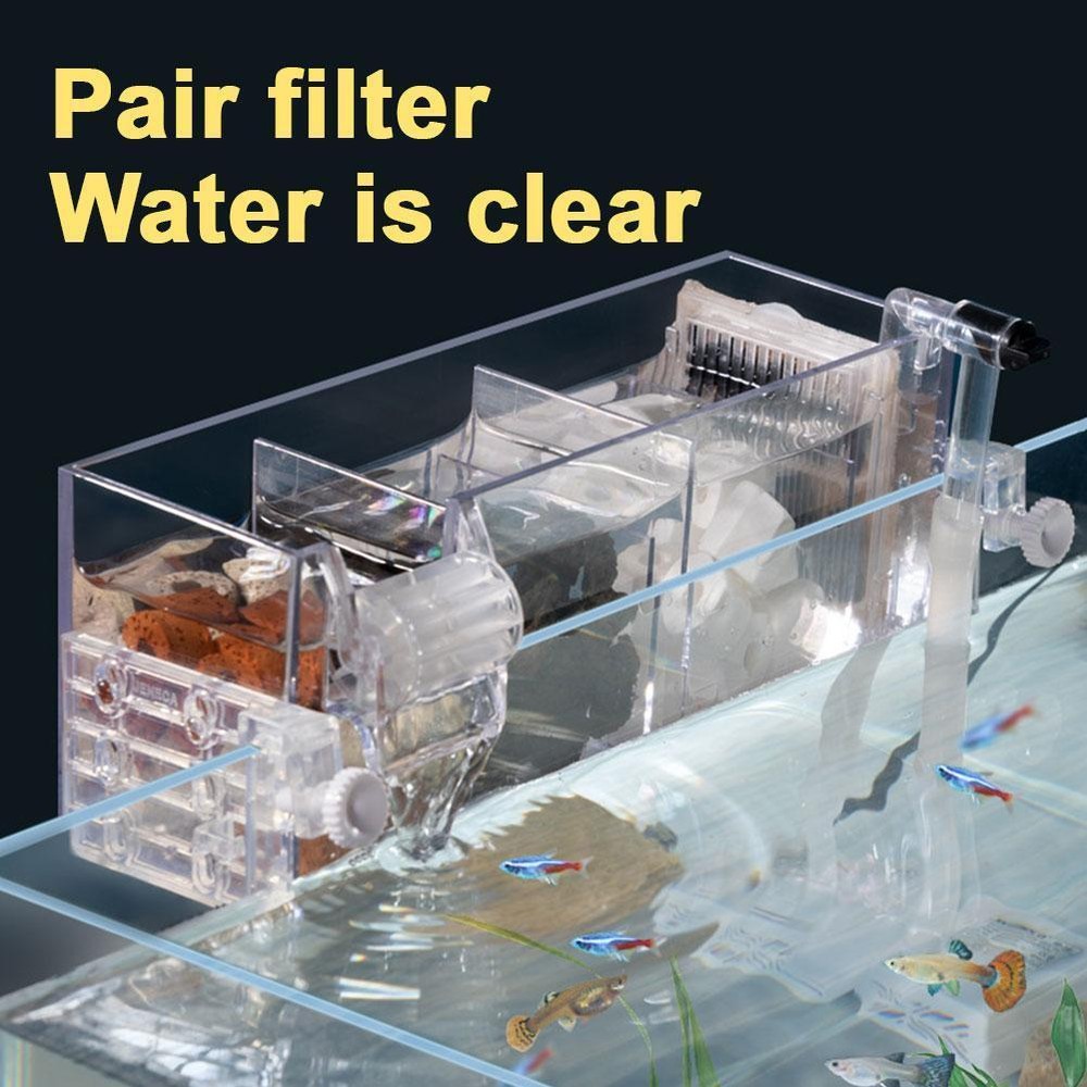 Waterfall Fish Tank Filter Box Wall Mounted Built-in Silent Circulating GXA
