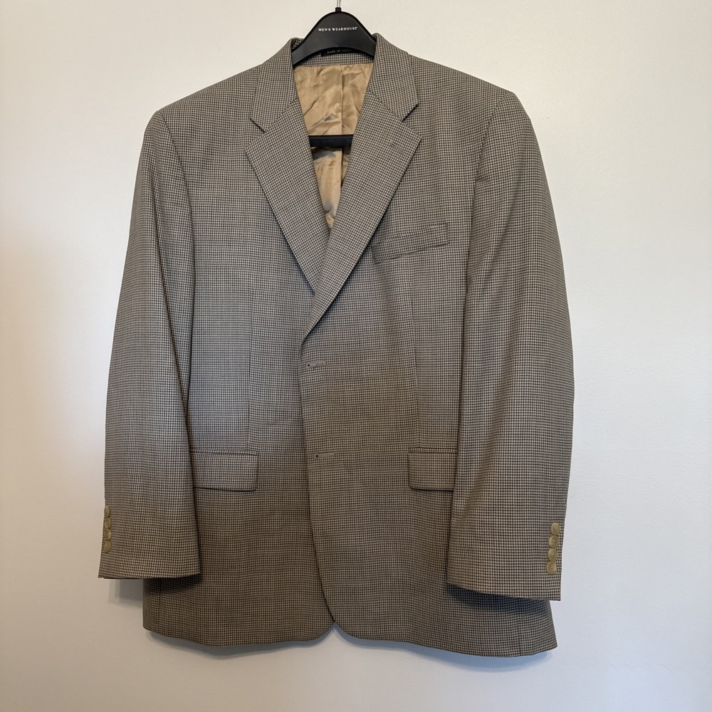 Lauren Ralph Lauren Men'S Vintage 100% Wool Houndstooth Suit Jacket Size 44R
