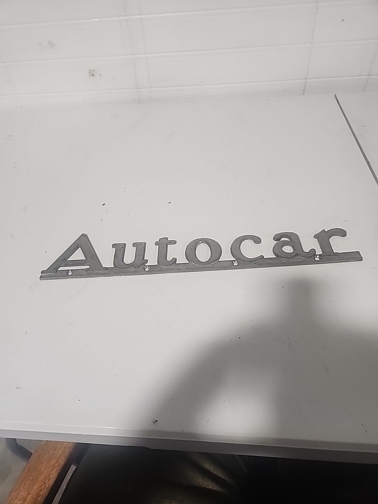 Autocar Big Truck  Emblem Ornament Badge Vintage Nameplate Chrome READ SEE PICS