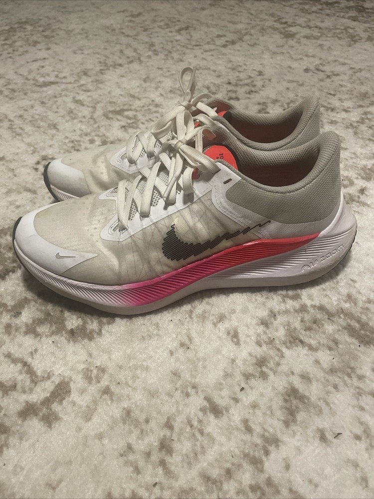 Nike Mens Air Zoom Winflo 8 CW3419-100 White Running Shoes Sneakers Size 8