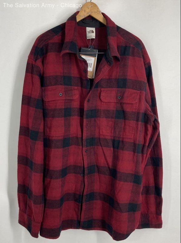 The North Face Mens Multicolor Plaid Long Sleeve Button-Up Shirt Size XL