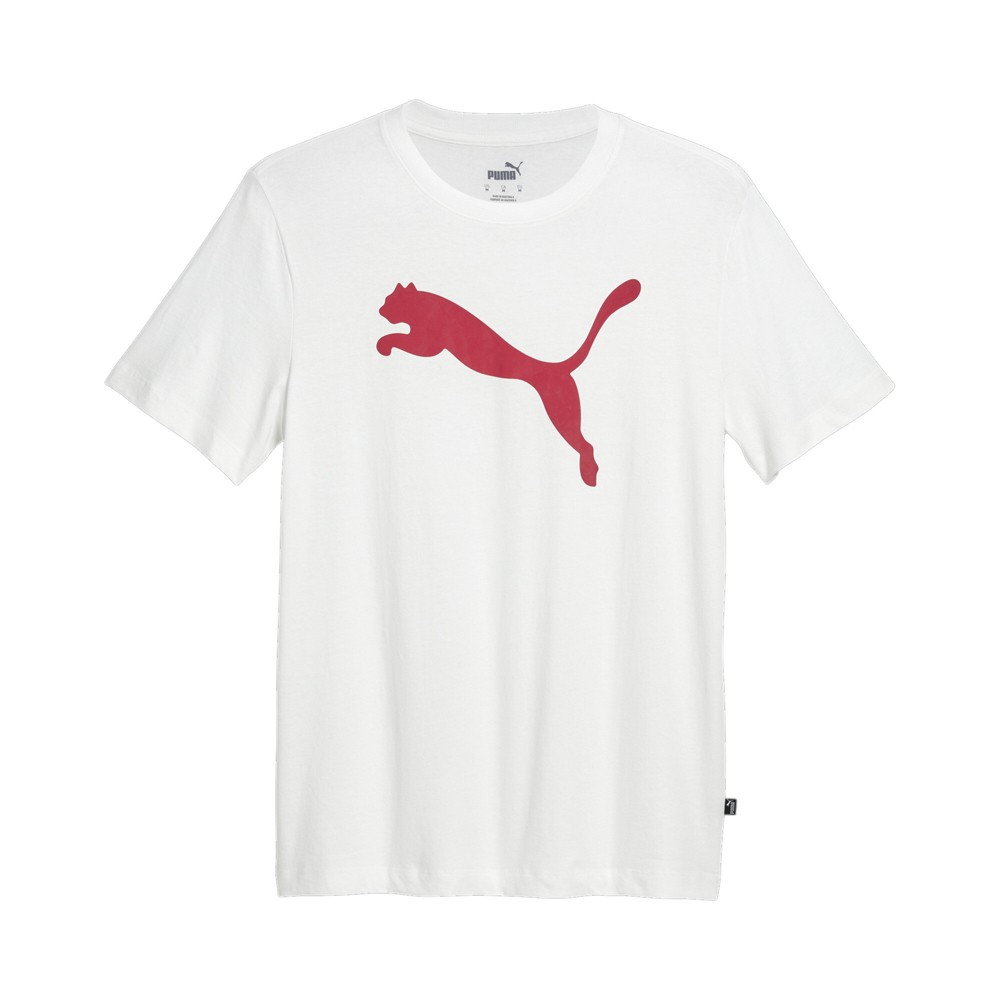 PUMA Essentials  Cat Logo Crew Neck Short Sleeve T-Shirt Mens White Casual Tops