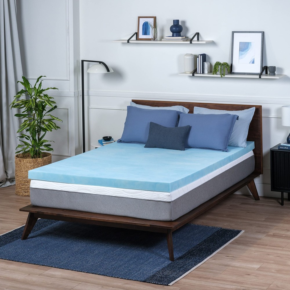Twin Size, 2-Inch, Gel Swirl Memory Foam Mattress Topper Made in USA.