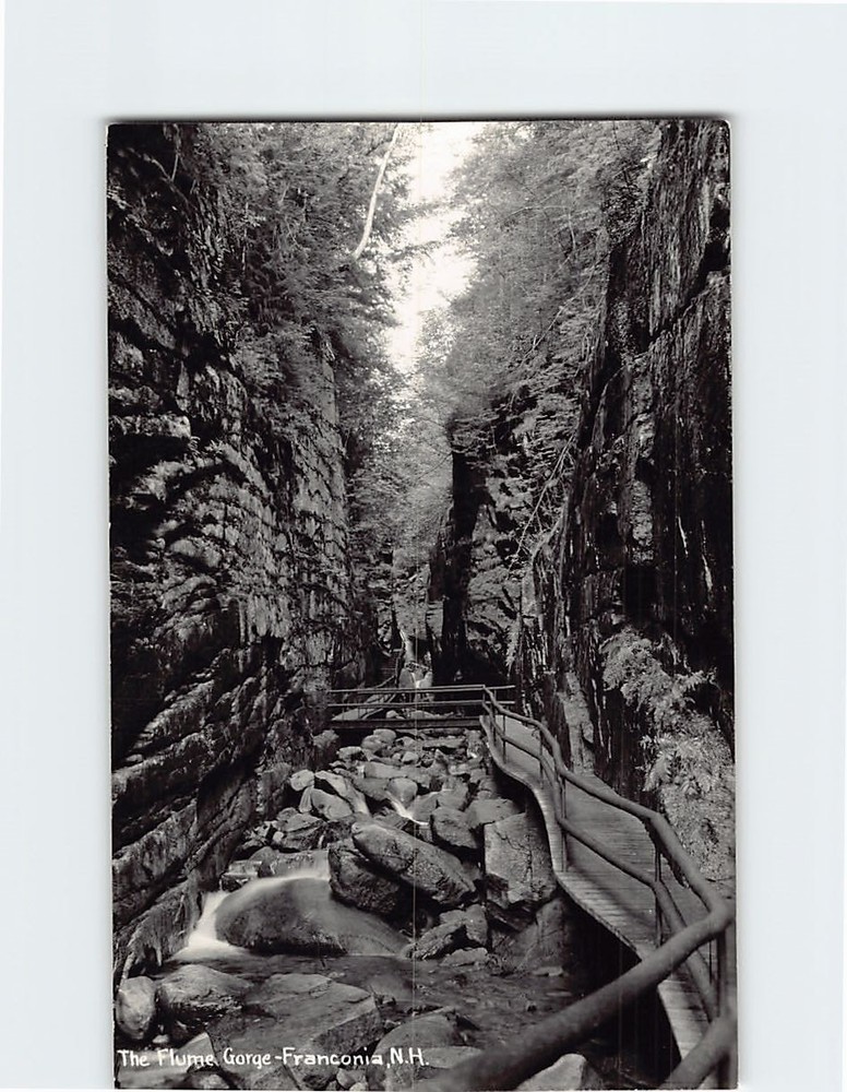 Postcard Flume Gorge Franconia Notch NH USA