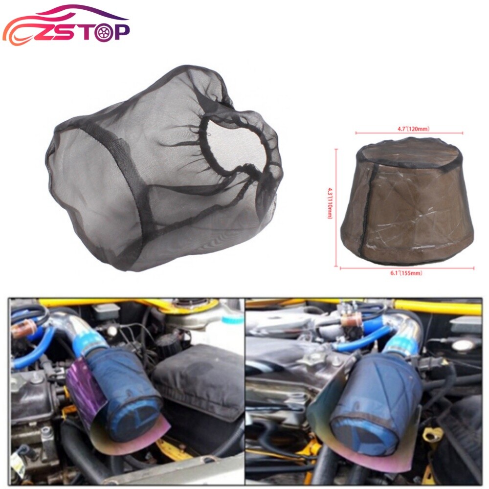 Black Air Filter Sock Cover For Car Cold Air Intake Filter Cover Wrap Dustproof